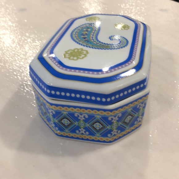 Vintage  Vera Bradley ceramic dish Capri blue paisley Andrea by Sadek - Picture 9 of 10